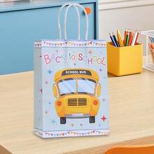 6/18PCS Back To School Theme Party Gift Bags, Apple Book Rainbow Pattern Printed Kraft Paper Bags, Suitable For Student Welcome Gifts And Back To School Celebration Item Storage And Souvenir Packaging Bags, Birthday, Back To School Party Handheld Gift Bags - 500 - View 9