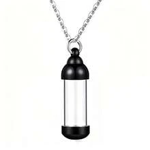 1 chiếc mặt dây chuyền đựng tro cốt hình trụ, ống thủy tinh trong suốt màu bạc, trang sức đựng tro cốt, mặt dây chuyền đựng tro cốt, quà tặng tưởng niệm. - xi lanh - Xem 20