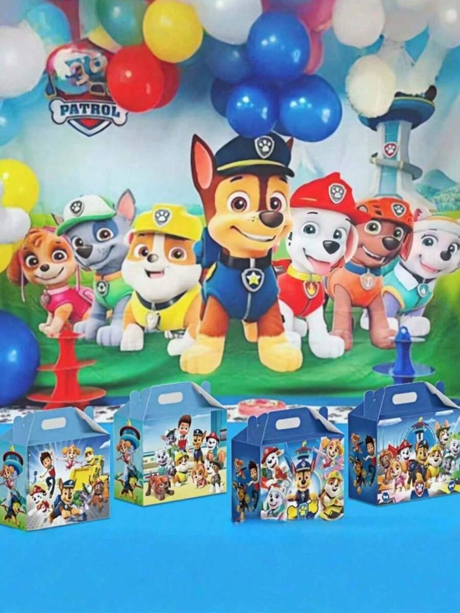 Paw Patrol 12/24件組 汪汪隊主題節日生日派對用品 糖果盒禮物盒包裝