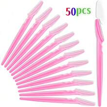 Mikinona 30pcs Portable Eyebrow Trimmer Makeup Tools, Stainless Steel Lightweight Non-Slip Handle, Travel Size - Pink - View 12