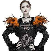 Hombreras de estilo gótico unisex de tamaño mediano con plumas sintéticas negras para fiesta de Navidad roja y carnaval, hechas de fibra de poliéster, perfectas para cosplay - A - Ver 27
