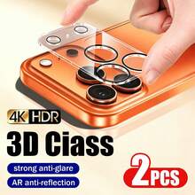 Protector de lente con impresión en pantalla, compatible con teléfono 11/12/13/14/15/16 Pro Max/17 Pro/17 Air/17 Pro Max, paquete de 2, película de vidrio templado para pantalla trasera completa y protector de lente de cámara, fácil instalación, compatible con modelos específicos - 2 piezas - Ver 10