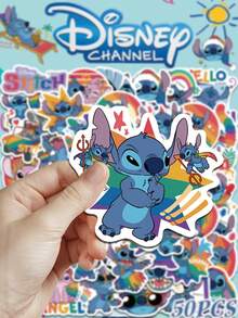 Disney 50PCS Rainbow Stitch Stickers, Creative, Quirky, And Cute Office Decoration Stickers, Suitable For Decorating Desks, Folders, Pen Holders, Notebooks, And Other Doodle Stickers. School Supplies - A - View 9