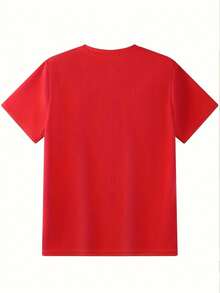 Easy But Not Simple | Short-Sleeved T-Shirts With Custom Print, Basic Design, Hanging Detail For Display, Stretchy And Comfortable, Easy To Handle For Travel And Commuting, Round Neck Suitable For Gym And Running. - Red - View 2