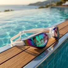 Gafas de natación competitivas profesionales para adultos, gafas de carreras con película electrochapada de colores, lente de alta definición, impermeables, antiempañantes, electrochapadas, gafas de natación de competición unisex, equipo de natación - Multicolor - Ver 3