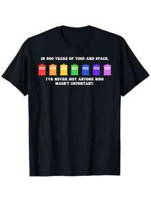 In 900 Years Of Time And Space Design Casual Top Black T-Shirt - Black - View 1