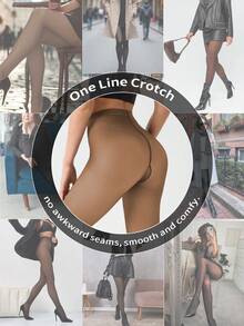 New Women's 80g Lightweight Shaping High-Waist Jumpsuit, Sexy Semi-Sheer Slim Fit, Spring/Autumn Breathable Style - Coffee Brown - View 7
