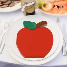 20 pièces/40 pièces/60 pièces/Set Serviettes rouges imprimées pommes douces à 2 épaisseurs, 33 cm*33 cm déplié, convient pour : mariage, goûter, décoration d'anniversaire, fournitures de fête, décoration de vacances, fournitures de vacances - quantité - Voir 9