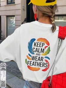 New Arrival Spring/Summer 2026: 100% Pure Cotton T-Shirt, Custom French Text Design, Relaxed Fit & Oversized In White For Women, Perfect For Street Style Or Everyday Wear. - White - View 6