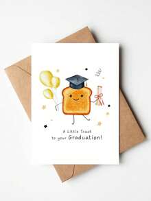 1pc Funny Graduation Card "A Little Toast To Your Graduation", Congrats Card(Graduation Cap), Graduation Gift Card, Cute Graduation Card,The Perfect Graduation Gift For Sons, Daughters, Children, Colleagues, Classmates, And Senior Students - Multicolor - View 7