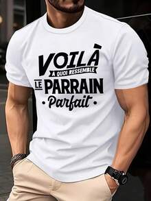 Men's Printed T-Shirt, Men's Summer T-Shirt, Men's Sports T-Shirt, Micro-Elastic Fabric, Printed T-Shirt, Regular Fit, Micro-Elastic Clothing, Printed T-Shirt, Casual Style, Summer T-Shirt. - 白色 - 查看 7