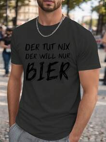 Camiseta de hombre de talla grande con un divertido diseño de cerveza alemana. - Gris oscuro - estilo2 - Ver 6