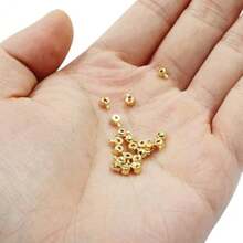 20Pcs Plated Brass Rondelle Spacer Beads 3mm For DIY Bracelet Necklace Jewelry Making - 金色 - 查看 6