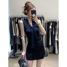 Women Short Dresses - Khaki - View 4