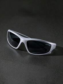 1 Pair Retro Men's Fashion Glasses With Wrap-Around Design, Suitable For Daily Wear And Travel - A - View 4