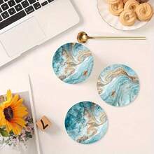 6 piezas/Juego Posavasos de Madera con Patrón de Gato Pareja Aislante de Calor Antideslizante Posavasos Decorativos Adecuados para el Hogar, la Oficina y la Decoración de Vacaciones - 6Pcs - Ver 11