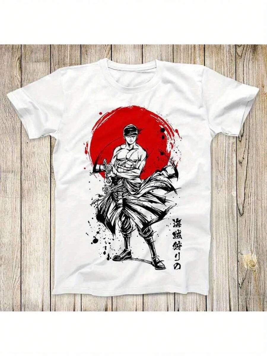 Japanese Anime Manga Style Unisex Shirt In Limited Edition, Model 3158, Large And Comfortable. - White - View 1