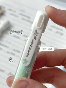 Set de 4 bolígrafos con patrón de gato lindo, color neutro suave arenoso, tinta negra de 0.5mm a base de agua de secado rápido y suave, adecuado para estudiantes, oficina, regalo para niñas, regreso a la escuela - Color aleatorio - Ver 4