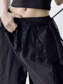 Jazz Dance Fart Curtain Dance Skirt Asymmetric New Lace Lace Lace Lace Lace Lace Up Slit Fart Curtain Apron Skirt - Multicolor - View 3