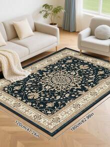 1pc Green Rug Persian Style Area Rug Living Room Bedroom Rug Plush Carpet Rug The Perfect Mother's Day Gift Soft And Skin Friendly Rug Floor Covering Room Decor Multiple Sizes Fluffy Carpet For Living Room Bedroom Suitable For All Seasons Washable - Teal Blue - View 6