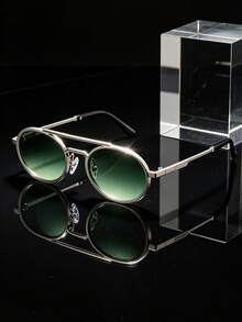 1 đôi kính râm unisex hình bầu dục, kiểu dáng cầu đôi, thích hợp cho nữ đi biển, nam phong cách đường phố cổ điển thường ngày. - Nhiều màu - Xem 11