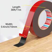 Tesa 6411 Double-Sided Tape, Ultra-Strong Adhesive Mounting Tape, Waterproof, Suitable For Automotive, Decoration, Home Renovation, Office, Black - Round - View 14