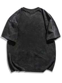 New Retro T-Shirt Made Of High-Quality Washed Cotton With Comfortable Fabric. Men's Anime T-Shirt In Washed Cotton - Anime Style With Double-Sided Print, Millennial Street Style Anime T-Shirt, Perfect T-Shirt For Anime Fans And Manga Lovers, Comic-Style Graphic Tee,  And Fashionable. The Best Gift For Friends. - 黑色 - 查看 2