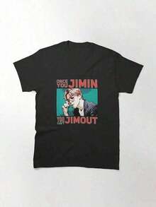 Camisetas de algodón con estampado gráfico para mujer, ropa de algodón para mujer, tops de verano para mujer, tops para mujer, ropa para hombre, camiseta negra para hombre con estampado gráfico de Jimin - Once You Jimin, You Can'Jimout Design, 100% algodón, cuello redondo, manga corta, corte regular, ropa casual para todas las estaciones, Día de San Valentín, Día del Padre, camiseta casual de uso diario, camiseta con estampado gráfico llamativo, camiseta de textura suave - ropa casual suave y transpirable - estilo casual de calle - ropa casual - diseño de cuello redondo negro - camiseta de moda urbana adecuada para jugar y usar, conjuntos de ropa para chicas, ropa modesta para gimnasio, camiseta unisex Arirang 2026, camiseta casual para salir, tops para mujer, conjunto familiar a juego, el regalo perfecto para hombre y mujer. - Negro - Ver 7