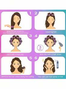 19pcs/Set Pink Self-Adhesive Hair Curlers, Including Various Sizes Of Curlers, Positioning Alligator Clips, And A Super Cute Flower Hair Clip, Practical For Fixing Curlers And Styling, Suitable For Girls And Women, Perfect For Vacation, Dates, Graduation Season Or Daily Wear,Hair Styling Kit,Hair Clutch - Multicolor - View 2