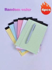 1 pieza Bloc de notas legal pequeño de 5" X 8" de colores, bloc de escritura perforado con papel rayado, 30 hojas, adecuado para listas de tareas escolares, de oficina y del hogar - Multicolor - Ver 3