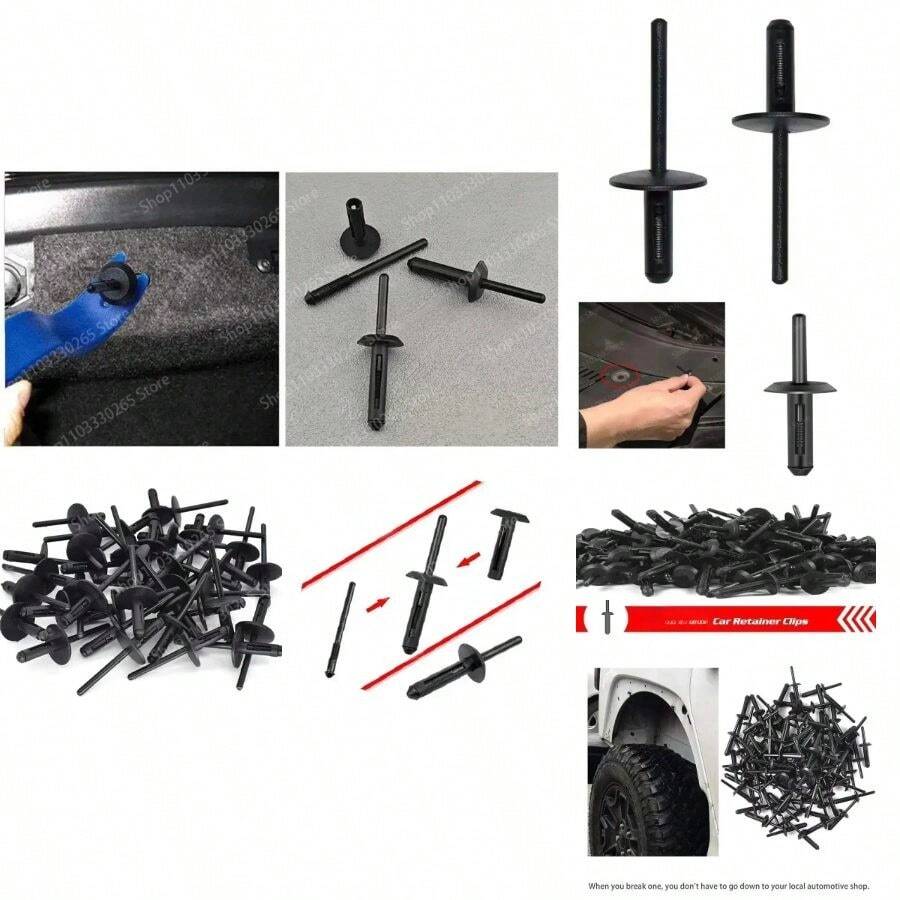 Automotive Plastic Blind Rivet, Plastic Fastener Clip, Body Blind Rivet For Vehicles, Fender And Wheel Well Fastener Clip - 30pcs - View 1