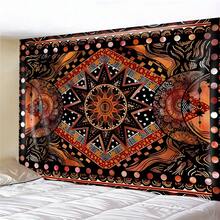 1pc Bohemian Style Sun Totem Tapestry, Suitable For Bedroom Decor, Printed With Moon Mandala And Geometric Patterns, Wall Hanging Decoration - 1PC - View 9