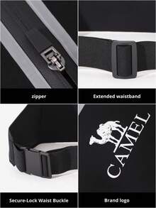 CAMEL CROWN Unisex Sports Waist Bag, Running Phone Pouch, Multi-Functional Lightweight Invisible Belt, Fitness Gear - Black - View 4