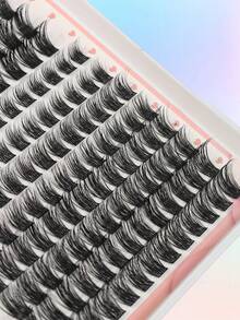 344pcs Curled Individual False Eyelashes, C/D MIX, Suitable For Natural Makeup, Lightweight & Dense, Cluster Design, Soft & Delicate, Ultra-Lightweight, Reusable, Segmented Lashes, Ideal For Beginners, Suitable For Daily, Wedding, Date, Party, Music Festival And Other Occasions - C/D MIX - View 9