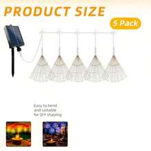 1pc Solar Powered Outdoor Firework Lights, 300/450 LED Fairy String Lights, Warm White/Multi-Color/White, 8 Modes Copper Wire Fairy Lights For Patio, Umbrella, Eaves, Garden, Tree, Tent, Hotel Decor - Fireworks Lights - View 4