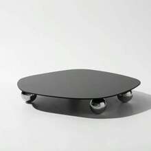 1pc/2pcs Multi-Purpose Asymmetric Decorative Tray, Glossy Black/Silver Storage Plate For Home, Kitchen & Office, Durable & Stylish Organizer For Decor, Cosmetics & Sundries, Space Saving & Aesthetic, Ideal For Any Room To Keep Items Tidy & Displayed Beautifully - View 4