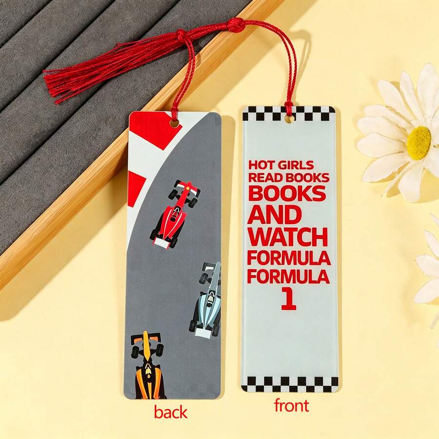 Marcapáginas de doble cara con temática de carreras F1 disponibles para lectoras populares y entusiastas de las carreras para leer y ver. Marcapáginas con temática de carreras, regalos para lectores y regalos para entusiastas del automovilismo.