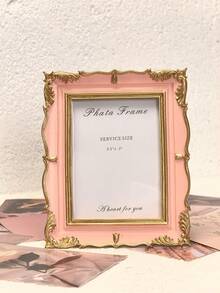 1pc Vintage European Style Golden Floral Oval Photo Frame, European Palace Decor Frame, Suitable For Family Photo Display, Fit For K-Pop Star Card Album - 1PC - View 13