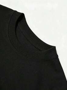 Camiseta de Algodón de Moda de Verano - Estampado Colorido Tie-Dye para Hombre - Cuello Redondo Casual - Lavable a Máquina - Negro - Ver 3