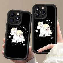 Molly rubia unicornio blanco noche estrelladafunda de teléfono Fundas compatibles con ,Apple,VIVO,OPPO,,, y Honor.Fabricadas en silicona TPU,ofrecen protección contra golpes y caídas.correa para celular - Negro - Ver 2