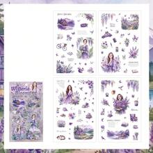 4 fogli di adesivi in PET per scrapbook, adesivi per junk journal, adesivi decorativi per junk journal, diario, album, collage, forniture scolastiche - 4 fogli - Visualizzare 11