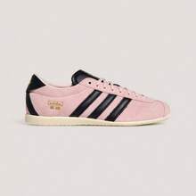 Adidas 三葉草女鞋撞色翻蓋德訓鞋絨面復古板鞋 - 粉紅色/黑色 - 查看 6