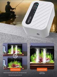 Mini Aquarium Air Pump Set, Quiet Oxygenator, Small USB Fish Tank Air Pump, Fish Breeding Aquarium Supplies, Aquarium Accessories, Dual-Outlet Air Pump With Hook And Pressure Regulator, Multi-Function Air Compressor - Multicolor - View 4