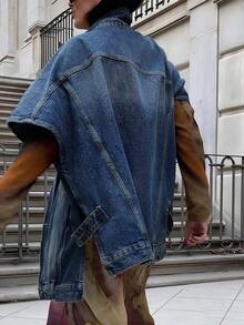 Plus Size Jackets - Dark Washed Blue - View 7