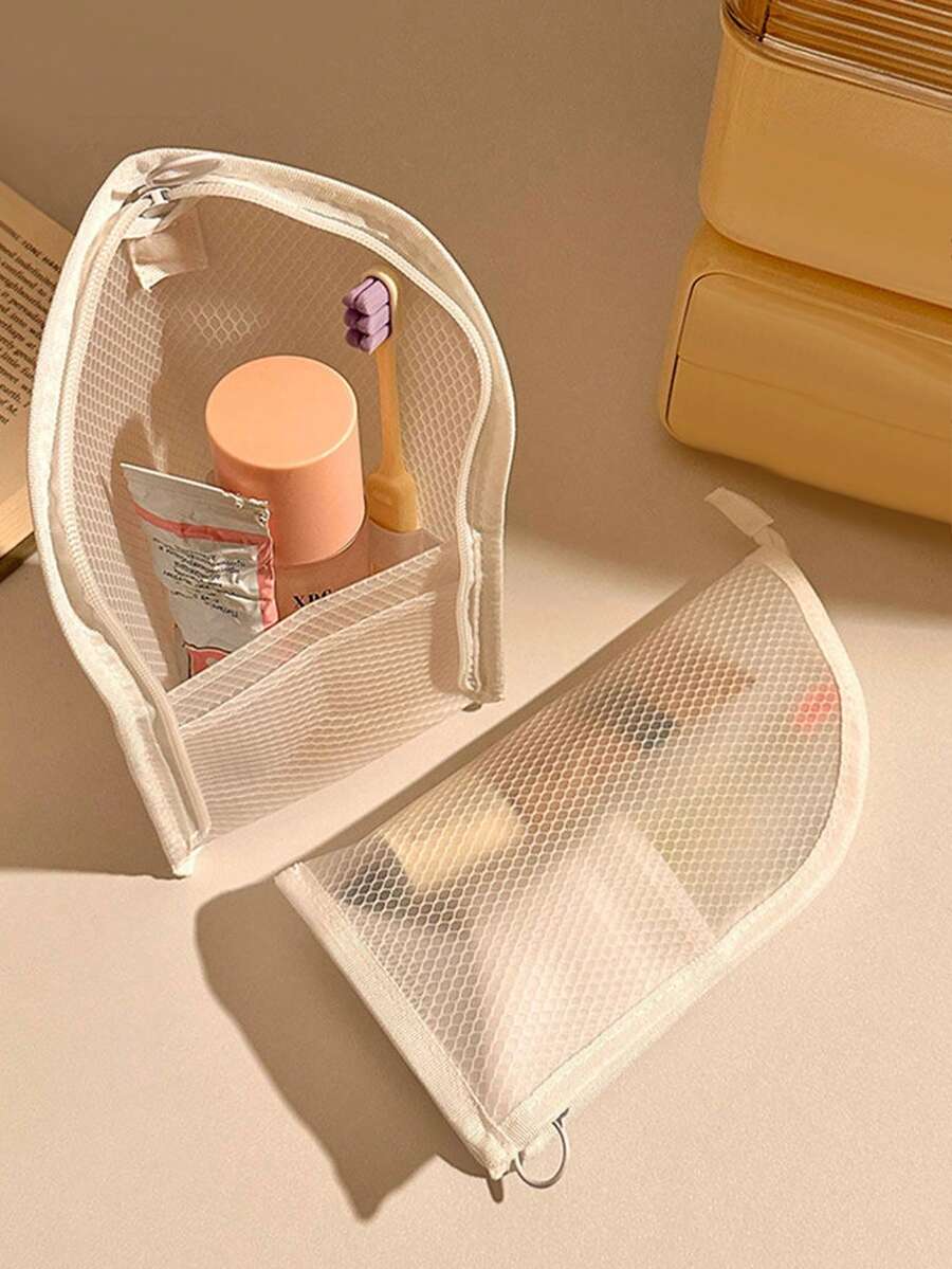 Reise Kulturtasche, wasserdichte Kosmetiktasche für unterwegs, Zahnbürstenhalter für Hotels, Make-up Tasche, Organizer Tasche mit großer Kapazität, atmungsaktive Mesh Tasche zum Tragen von Pflegeprodukten - Verschiedenfarbig - Übersicht 1