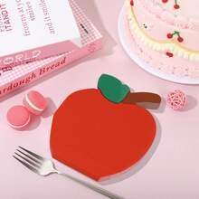 20 pièces/40 pièces/60 pièces/Set Serviettes rouges imprimées pommes douces à 2 épaisseurs, 33 cm*33 cm déplié, convient pour : mariage, goûter, décoration d'anniversaire, fournitures de fête, décoration de vacances, fournitures de vacances - quantité - Voir 3