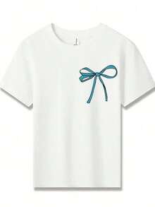 American Honey Kids' Short Sleeve T-Shirt With 4th Of July Cartoon Print, 180g, Soft, Comfortable And Breathable, Suitable For All Seasons, Perfect For Boys And Girls For Everyday Wear, School And Casual Sportswear. An Ideal Crew Neck T-Shirt For Holiday Parties, Gatherings, Outdoor Activities And Travel. - 酒紅色 - 查看 2