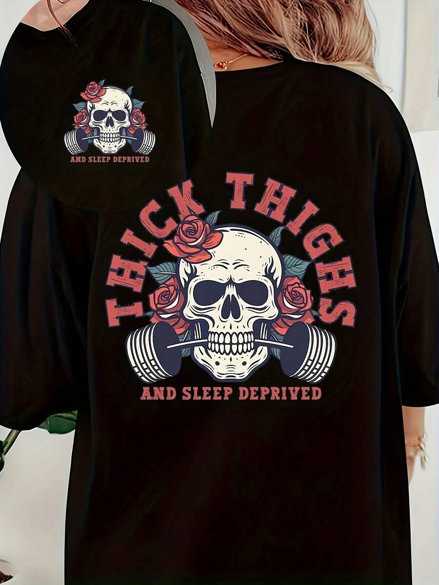 Camiseta de mujer para primavera y verano - Negro - Ver 1