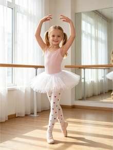 Colorful Dance Tights, Colorful Butterfly & Star Printed Stirrup Tights For Kids, Soft & Comfortable, Colorful Printed Tights - Multicolor - View 5