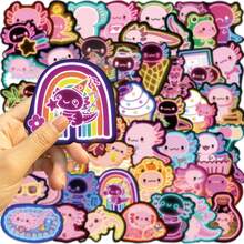 50Pcs Pink Cool Neon Stickers Hexagonal Dragon Animal Gifts Decoration Graffiti Stickers Vinyl Stickers Stickers For Water Bottle, Guitar, Luggage, Phone, Case, Laptop, Skateboard, Gift - Multicolor B - View 7